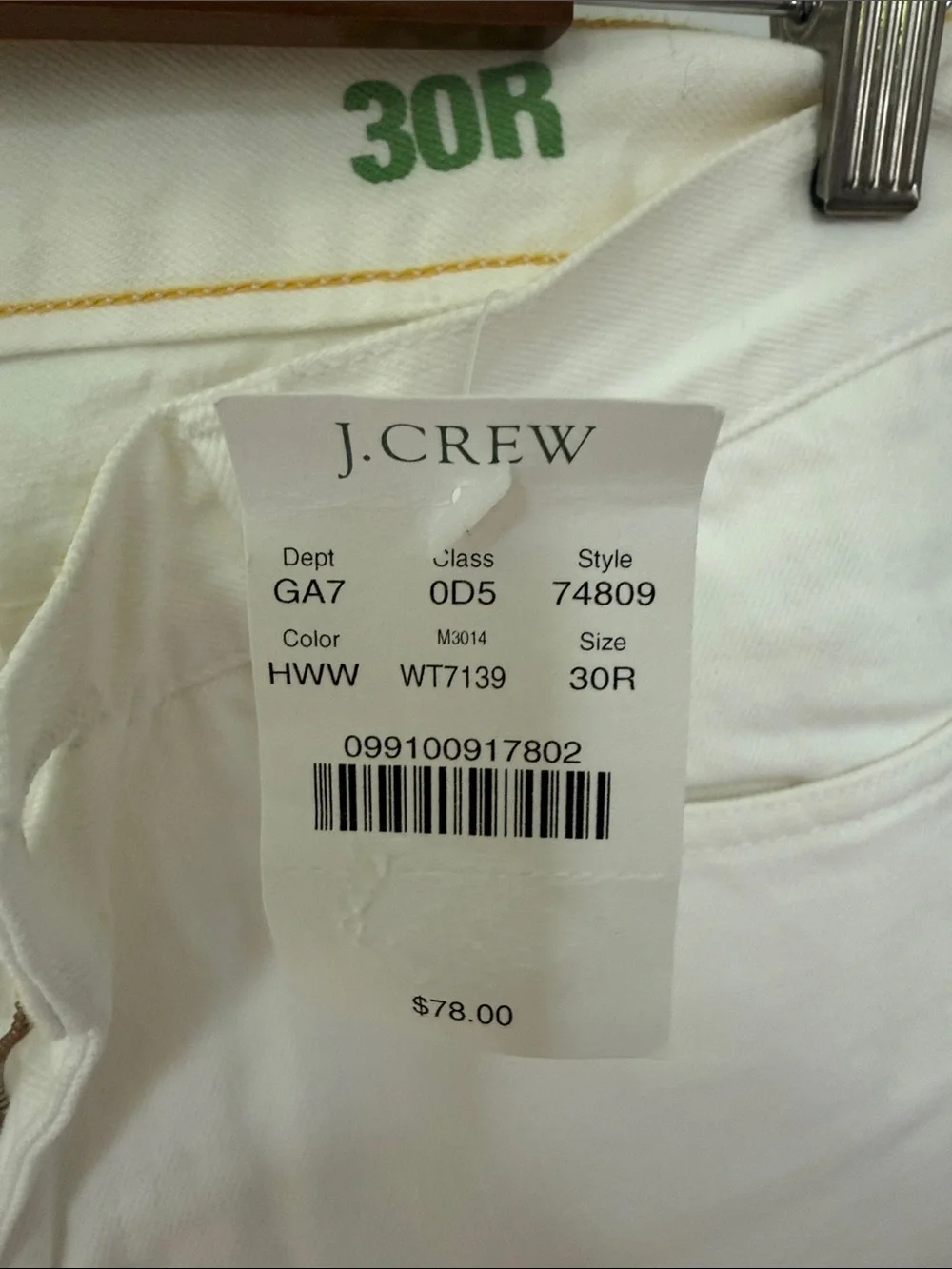 J. Crew Off-White Women's Bootcut Jeans